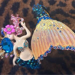 Vibrant Gold and Blue Mermaid Bracelet